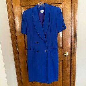 Caren Charles Cobalt Blue Short-Sleeve Dress